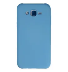 Samsung Galaxy J7 Kılıf Nano içi Kadife Silikon - Mavi