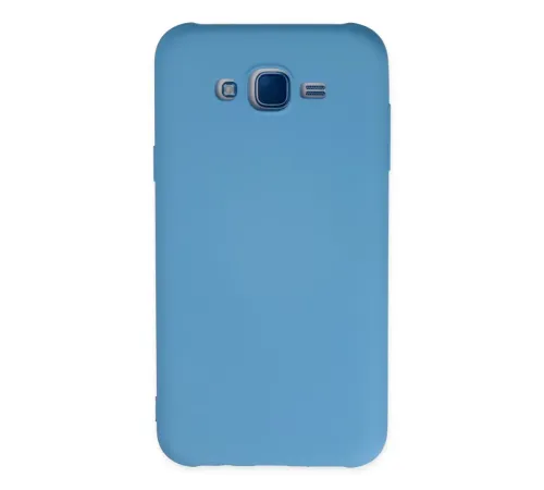 Samsung Galaxy J7 Kılıf Nano içi Kadife Silikon - Mavi
