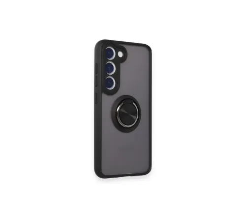 Samsung Galaxy M15 Kılıf Montreal Yüzüklü Silikon Kapak - Siyah