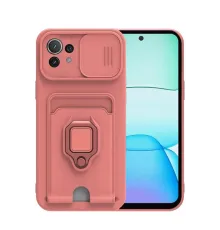 Xiaomi Mİ 11 Lite Kılıf Zuma Kartvizitli Yüzüklü Silikon - Pembe
