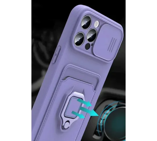 Xiaomi Mİ 11 Lite Kılıf Zuma Kartvizitli Yüzüklü Silikon - Lacivert