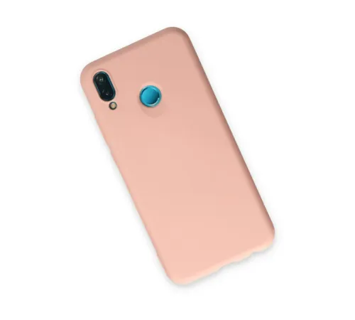 Huawei P20 Lite Kılıf Nano içi Kadife Silikon - Pudra