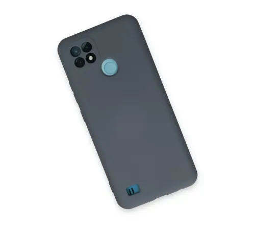 Realme C21 Kılıf Nano içi Kadife Silikon - Gri