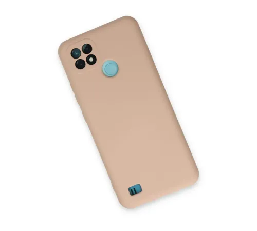 Realme C21 Kılıf Nano içi Kadife Silikon - Pudra