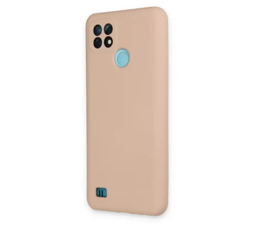 Realme C21 Kılıf Nano içi Kadife Silikon - Pudra