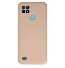 Realme C21 Kılıf Nano içi Kadife Silikon - Pudra