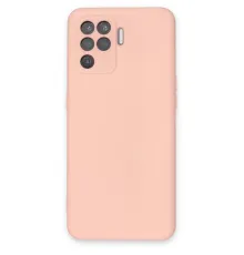 Reno 5 Lite Kılıf Nano içi Kadife Silikon - Pudra