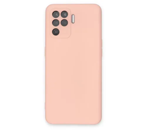 Reno 5 Lite Kılıf Nano içi Kadife Silikon - Pudra