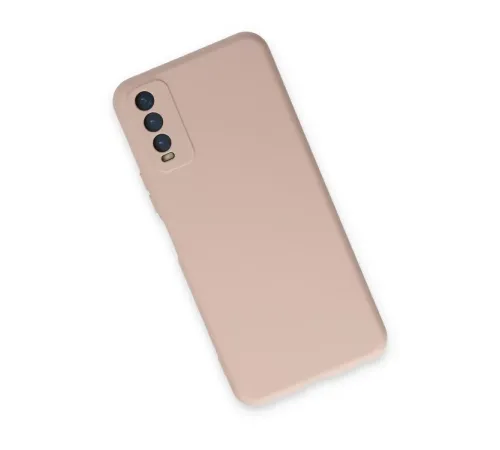 Vivo Y11S Kılıf Nano içi Kadife Silikon - Pudra