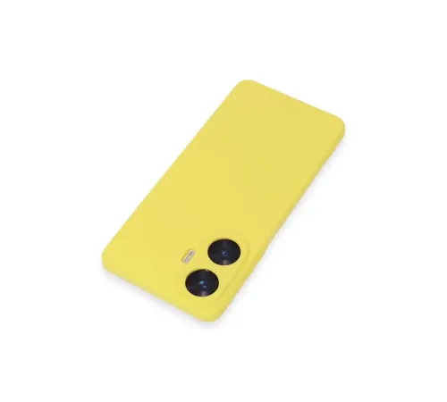 Realme C55 Kılıf Nano içi Kadife Silikon - Sarı