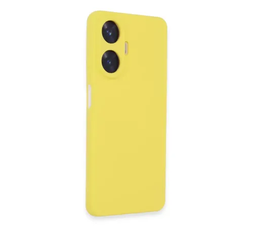 Realme C55 Kılıf Nano içi Kadife Silikon - Sarı