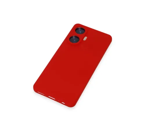 Realme C55 Kılıf Nano içi Kadife Silikon - Kırmızı