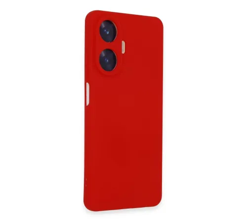 Realme C55 Kılıf Nano içi Kadife Silikon - Kırmızı