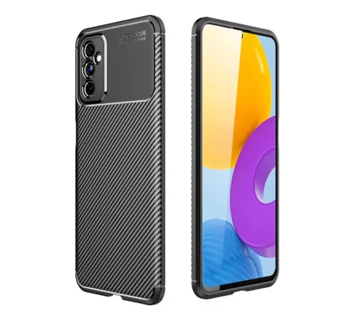 Samsung Galaxy M52 5G Kılıf Auto Focus Karbon Kapak - Siyah