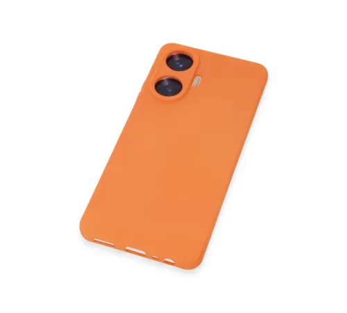 Realme C55 Kılıf Nano içi Kadife Silikon - Turuncu