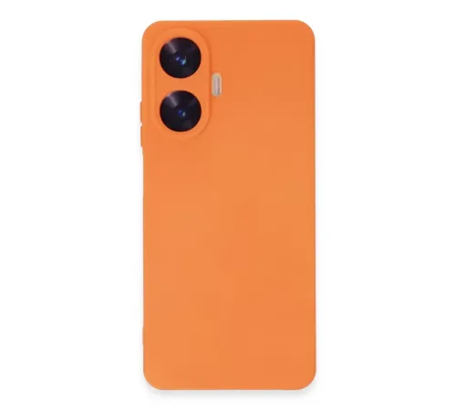 Realme C55 Kılıf Nano içi Kadife Silikon - Turuncu