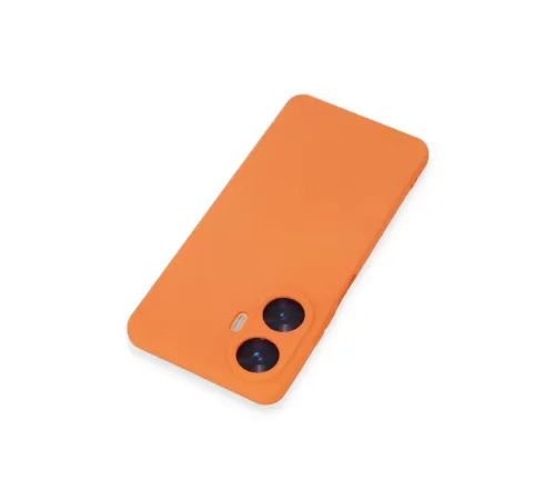 Realme C55 Kılıf Nano içi Kadife Silikon - Turuncu