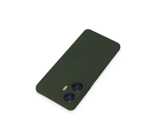 Realme C55 Kılıf Nano içi Kadife Silikon - Koyu Yeşil