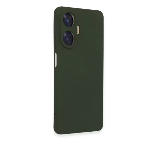 Realme C55 Kılıf Nano içi Kadife Silikon - Koyu Yeşil