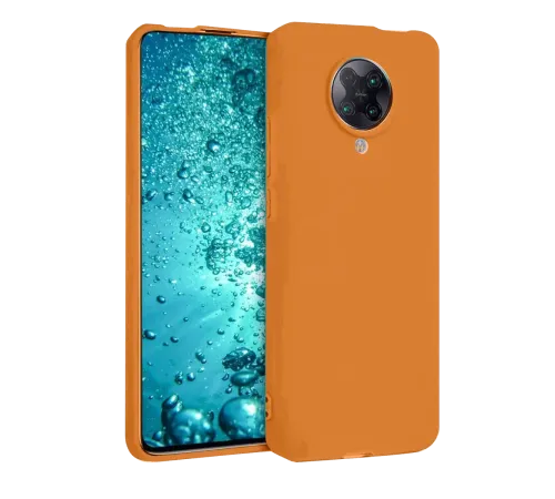 Xiaomi Redmi K30 Pro Kılıf Nano içi Kadife Silikon - Turuncu