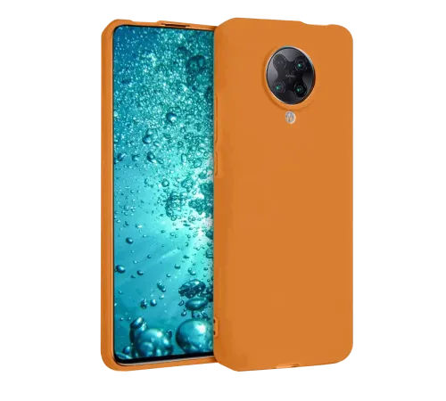 Xiaomi Redmi K30 Pro Kılıf Nano içi Kadife Silikon - Turuncu