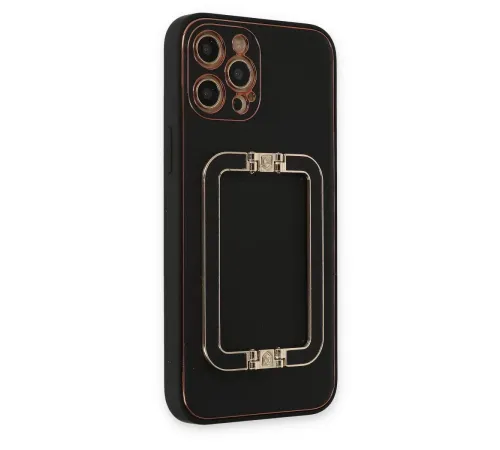 Apple iPhone 12 Pro Kılıf Coco Elit Kapak - Siyah