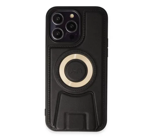 Apple iPhone 14 Pro Kılıf Merkür Magneticsafe Standlı Kapak - Siyah
