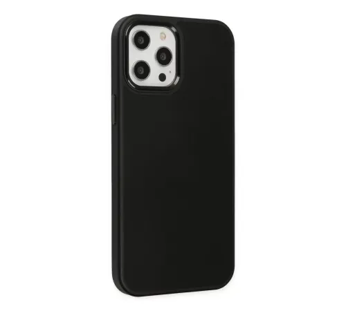 Apple iPhone 12 Pro Max Kılıf Asya Deri Silikon - Siyah