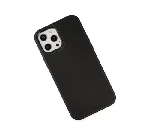 Apple iPhone 12 Pro Max Kılıf Asya Deri Silikon - Siyah
