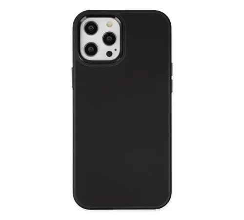 Apple iPhone 12 Pro Max Kılıf Asya Deri Silikon - Siyah