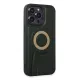 Apple iPhone 14 Pro Kılıf Merkür Magneticsafe Standlı Kapak - Koyu Yeşil