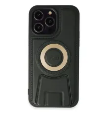 Apple iPhone 14 Pro Kılıf Merkür Magneticsafe Standlı Kapak - Koyu Yeşil
