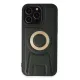 Apple iPhone 14 Pro Kılıf Merkür Magneticsafe Standlı Kapak - Koyu Yeşil