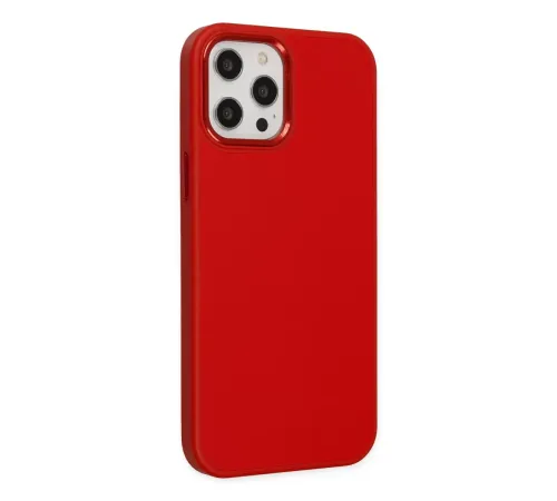 Apple iPhone 12 Pro Max Kılıf Asya Deri Silikon - Kırmızı