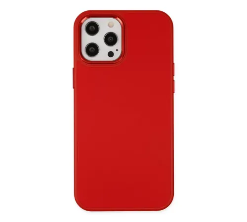 Apple iPhone 12 Pro Max Kılıf Asya Deri Silikon - Kırmızı