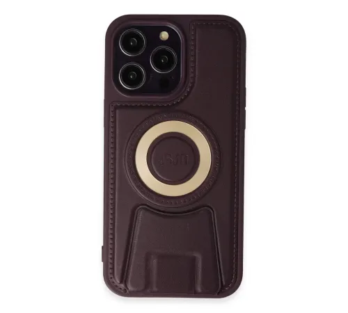 Apple iPhone 14 Pro Kılıf Merkür Magneticsafe Standlı Kapak - Derin Mor