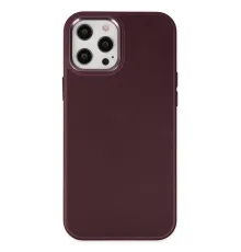 Apple iPhone 12 Pro Max Kılıf Asya Deri Silikon - Mürdüm