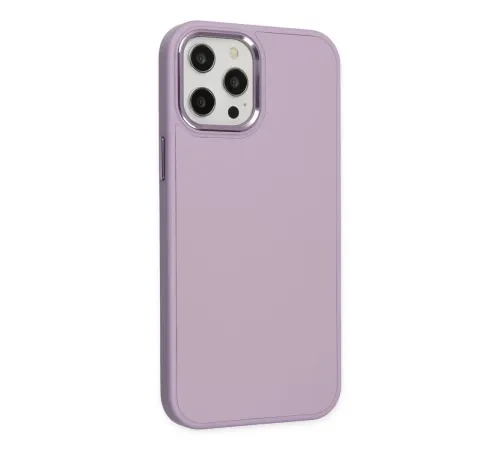 Apple iPhone 12 Pro Max Kılıf Asya Deri Silikon - Lila