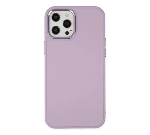 Apple iPhone 12 Pro Max Kılıf Asya Deri Silikon - Lila