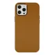 Apple iPhone 12 Pro Max Kılıf Asya Deri Silikon - Kahverengi