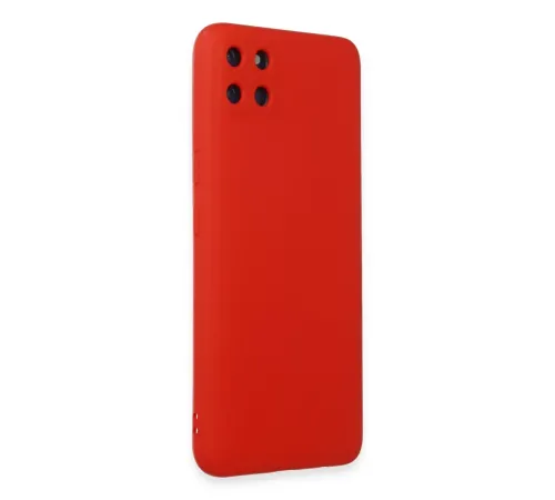 Realme C11 Kılıf Nano içi Kadife Silikon - Kırmızı