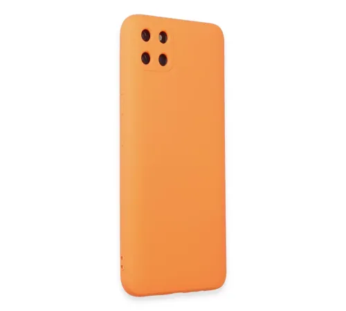 Realme C11 Kılıf Nano içi Kadife Silikon - Turuncu
