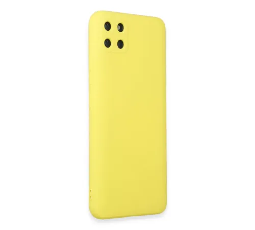 Realme C11 Kılıf Nano içi Kadife Silikon - Sarı
