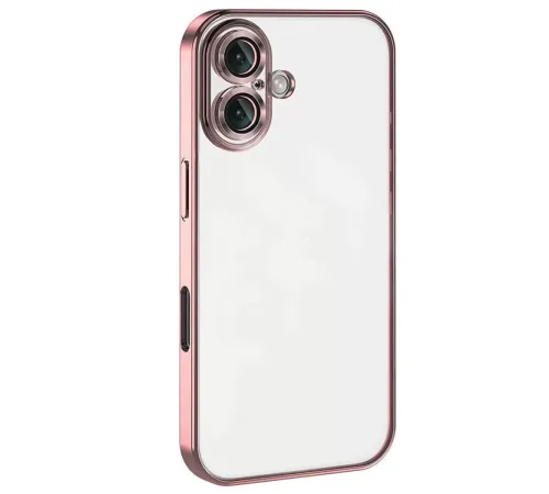Apple iPhone 16 Kılıf Lensli Silikon - Pembe