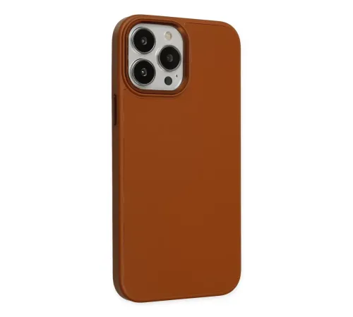 Apple iPhone 13 Pro Kılıf Asya Deri Silikon - Kahverengi