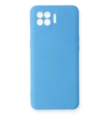 Reno 4 Lite Kılıf Nano içi Kadife Silikon - Mavi
