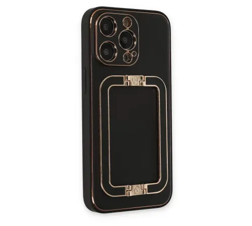 Apple iPhone 13 Pro Kılıf Coco Elit Kapak - Siyah