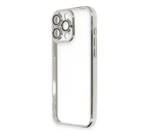 Apple iPhone 16 Pro Kılıf Lensli Silikon - Gümüş