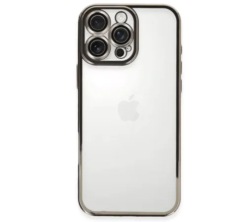 Apple iPhone 16 Pro Kılıf Lensli Silikon - Titanyum Gri