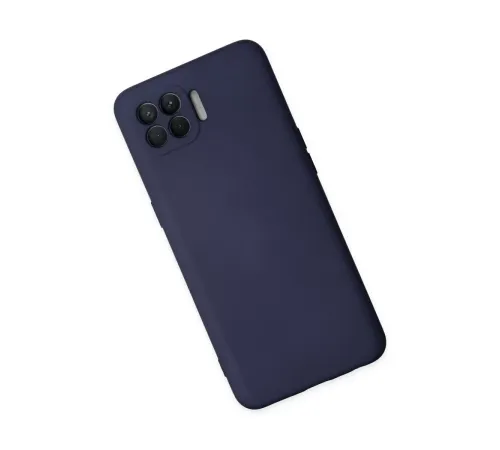 Reno 4 Lite Kılıf Nano içi Kadife Silikon - Lacivert